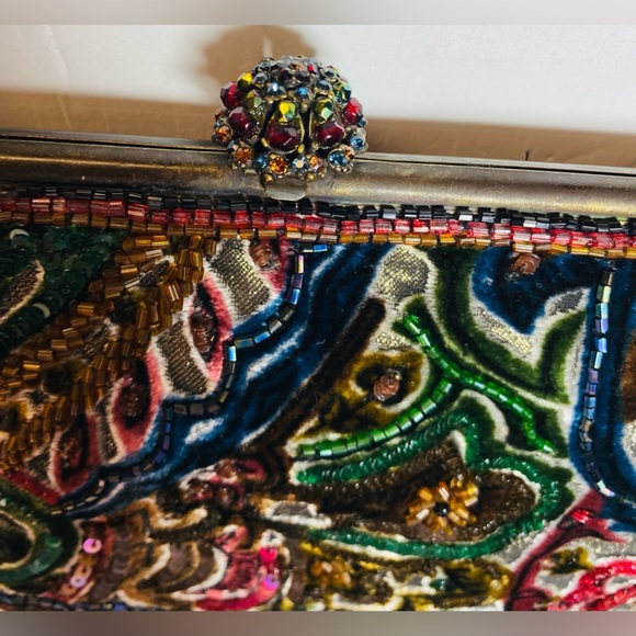 Y2K LARISA BARRERA Couture Evening Jeweled Sequin Beaded Handbag NWT - Picture 6 of 11